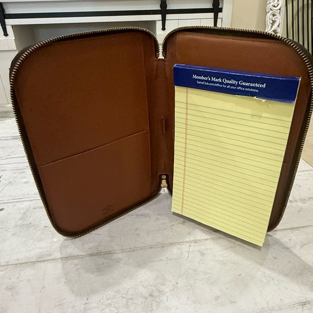 Louis Vuitton Brown Leather Zip Folio Organizer